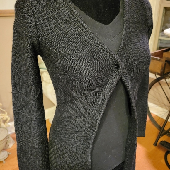 Nordstrom Frenchi long sweater fringed duster xs - Picture 11 of 12